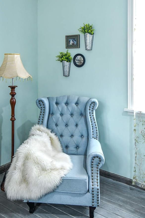 Dahey 2 Pack Galvanized Metal Wall Planter with Artificial Eucalyptus Farmhouse Decor Hanging Wall Vase Planters Flowers Holder for Country Rustic Home Wall Decor,Silver