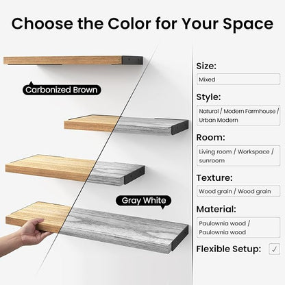 BAYKA Wall Shelves for Bedroom Decor, Floating Wall Shelves for Living Room - Image 7
