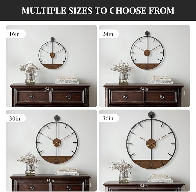 Large Wall Clock 30 Inch, Modern Farmhouse Wall Clock Battery Operated - Image 7