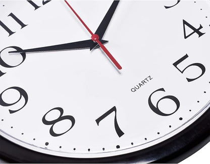 Bernhard Products Black Wall Clock Silent Non Ticking 10 Inch Quality Quartz - Image 2