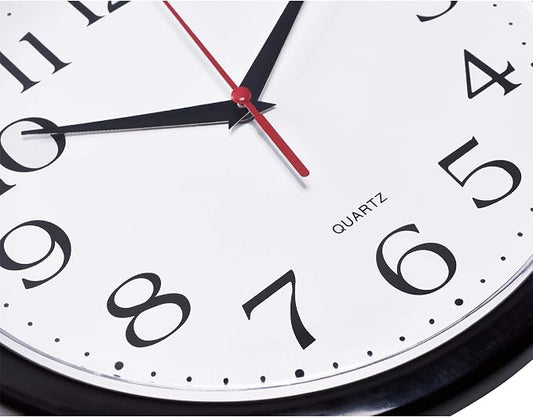 Bernhard Products Black Wall Clock Silent Non Ticking 10 Inch Quality Quartz - Image 2