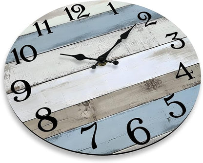 JoFomp 10 Inch Wooden Wall Clocks Battery Operated, Silent Wall Clock Non - Image 5