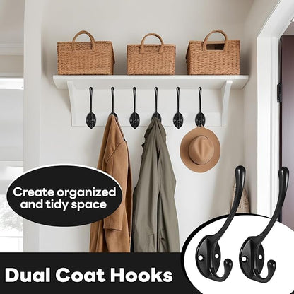 Wall Hooks for Hanging, 20-Pcs Heavy Duty Metal Coat Hooks, for Living Room - Image 4