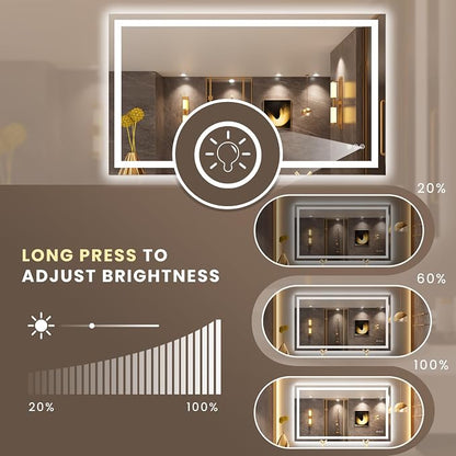 LOAAO 50"X30" LED Bathroom Mirror - Image 4
