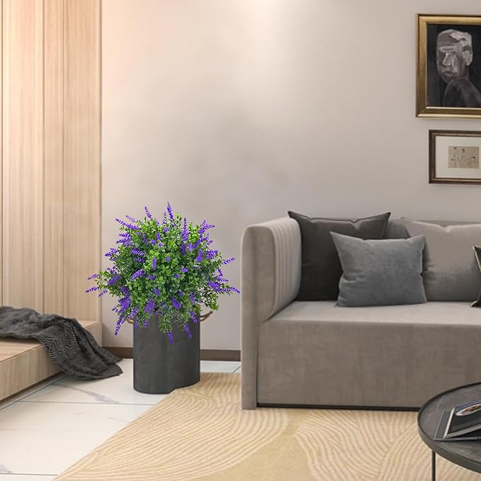 23.6" Artificial Lavender Topiary Ball Trees with Ground Spike, 2 Pack Faux Potted Plants with UV Resistant Purple Flowers for Indoor Outdoor Home Garden Patio Porch Decoration