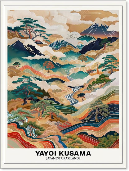 Vintage Yayoi Kusama Grasslands Posters Japanese Wall Art Yayoi Kusama Abstract by Unknown