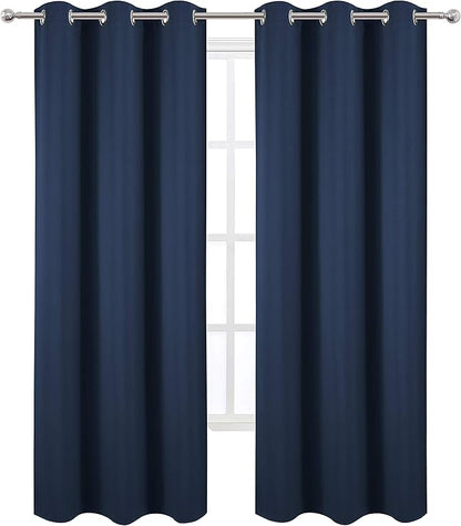LEMOMO Blackout Curtains 42 x 84 inch/Navy Curtains Set of 2 Panels/Thermal - Image 2