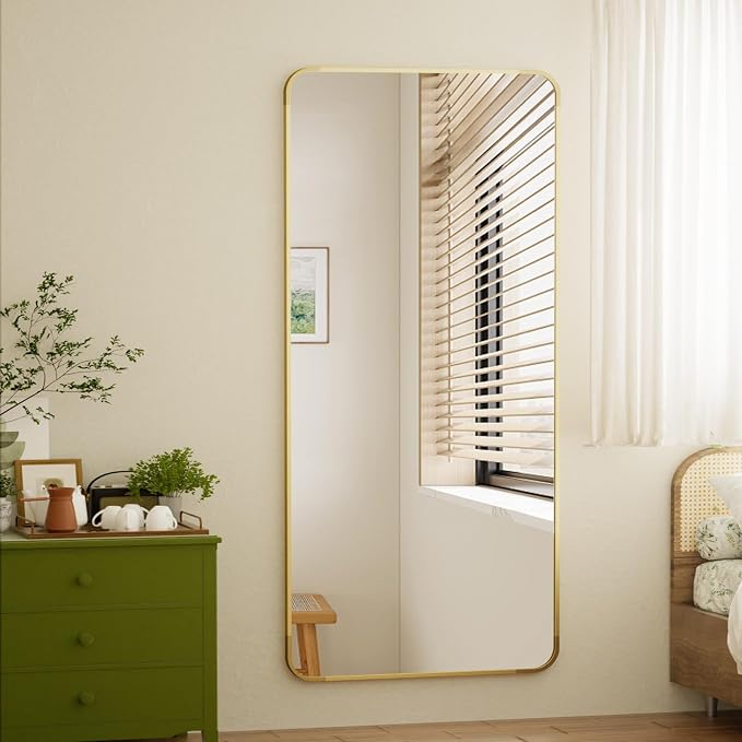 BEAUTYPEAK Gold Full Length Mirror, Suitable - Image 2