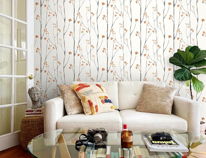 Timeet Peel and Stick Wallpaper Boho Floral Wallpaper Tree ContactPaper - Image 8