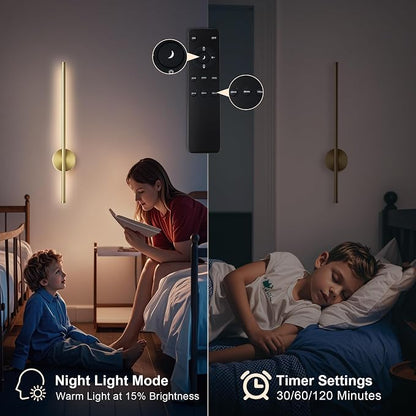Battery Operated Modern Wall Sconces Set of Two, Rechargeable Wireless Wall - Image 5