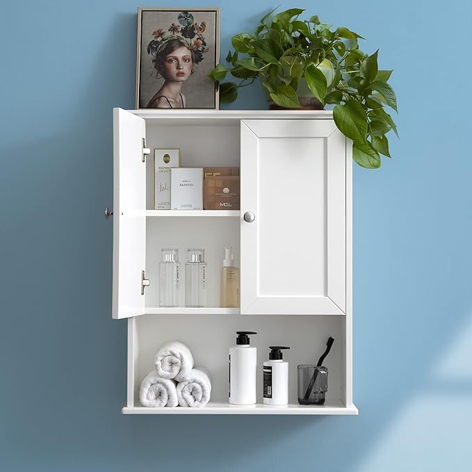 VANIRROR White Bathroom Wall Cabinet Over The Toilet Storage Cabinet, 24x30 by VANIRROR