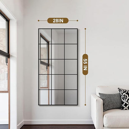 Window Mirrors for Wall Decor, Large Wall Mirrors Decorative Window Pane 28 x 55 - Image 2