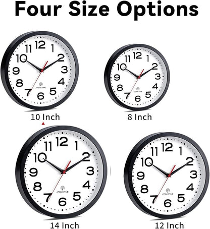 Roymnie Atomic Wall Clock 10 Inch, Modern Clock Battery Operated Classic Analog - Image 4