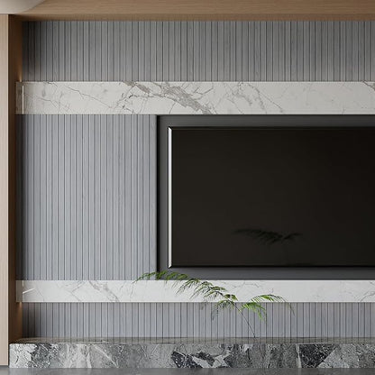 Yutianli PVC Slat Wall Panel Peel and Stick 118"x 15.7" Faux Wood Slat Panel - Image 5