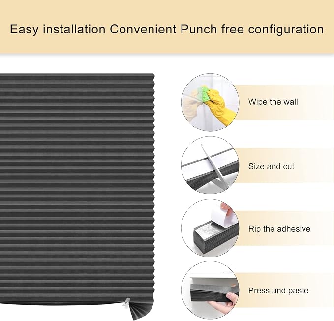 Window Blinds Cordless Blackout No Drill Cut to Size Clip On Stick On Self - Image 5
