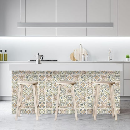 Wudnaye Bohemian Wallpaper Peel and Stick Faux Tile Contact Paper 17”×118” Tile - Image 8
