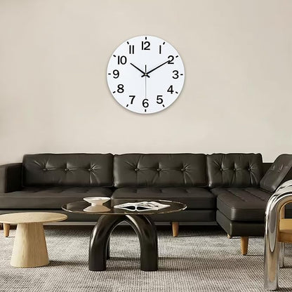 HZDHCLH Wall Clock 10 Inch Silent Non Ticking Wood Battery Operated White - Image 9