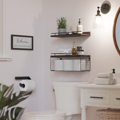 WOPITUES Floating Shelves for Wall Decor Sign, Bathroom Organizers and Storage - Image 5