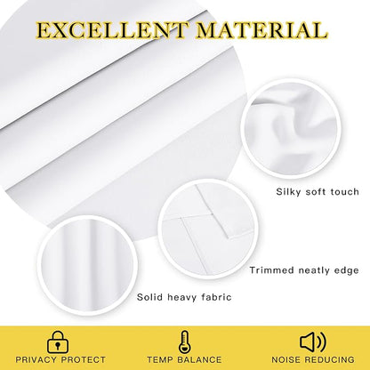 NICETOWN Room Darkening White Curtain 66 inches Long - Image 4