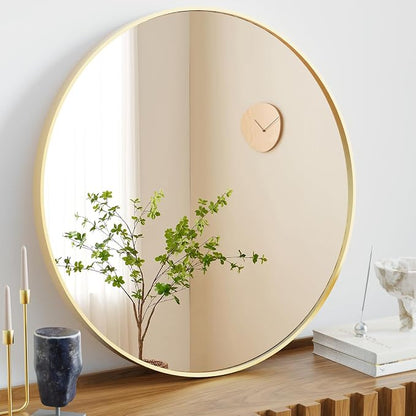 NEWBULIG Round Bathroom Mirror for Over Sink, 30 Inch Wall Mount Vanity Circle by NEWBULIG