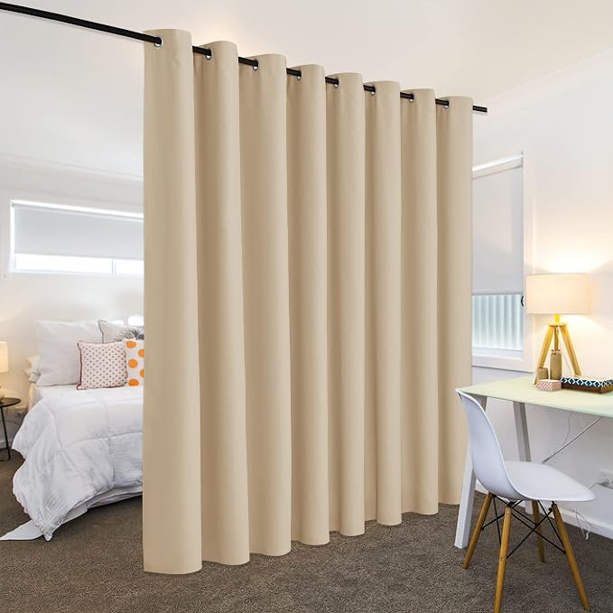 RYB HOME Extra Wide Curtains for Divider Room Separation Soundproof Temporary - Image 3