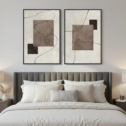 Framed Neutral Abstract Wall Art - Image 2