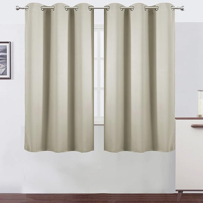 LEMOMO Light Beige Thermal Blackout Curtains/38 x 63 Inch/Set of 2 Panels Room by Lemomo