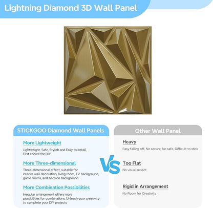 STICKGOO 3D Wall Panels for Interior Wall Decor, 33 Pack PVC Wall Panels - Image 5