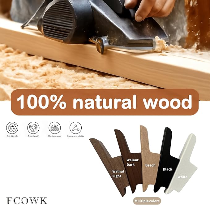 Wood Wall Hooks 4 Pack Coat Hooks Wall Mount Natural Wooden Hooks - Image 8