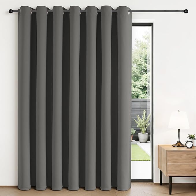 Joydeco Blackout Patio Sliding Door Curtains 108 Inches Long, Grommet Privacy by JOYDECO