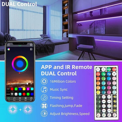 KSIPZE 96ft Led Strip Lights RGB Music Sync Color Changing Bluetooth Led Lights - Image 2