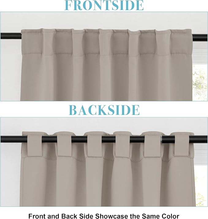 RYB HOME Blackout Curtains 80 inches Long Thermal Insulating Large Window - Image 3