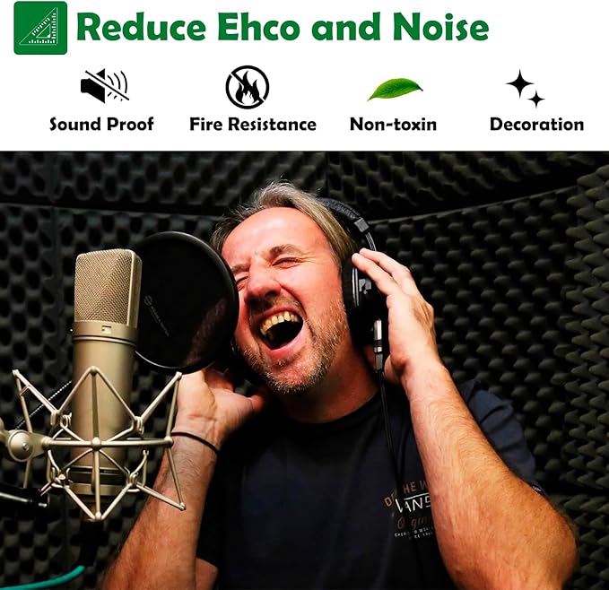 12 Pack 1.5"X12"X12" Acoustic Foam, Sound Proof Egg Crate Foam, Upgraded - Image 3