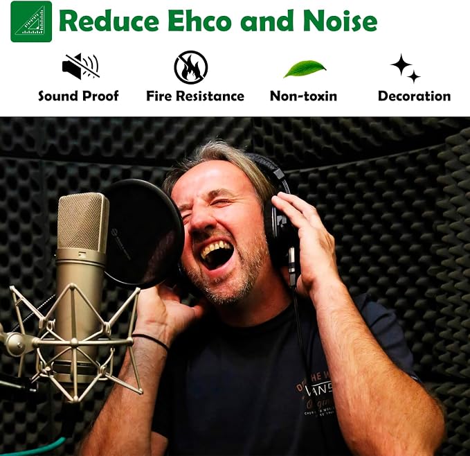 6 Pack 1.5"X12"X12" Acoustic Foam, Sound Proof Egg Crate Foam, Upgraded - Image 3