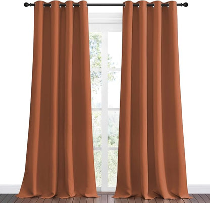 NICETOWN Halloween Burnt Orange Blackout Curtains - Image 2