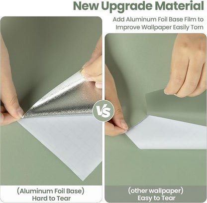 practicalWs Sage Green Wallpaper Stick and Peel Green Contact Paper 17.7'' x - Image 8