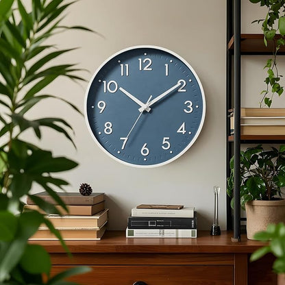 Mosewa Wall Clock 10 Inch, Battery Operated Silent Non-Ticking Modern Analog - Image 2