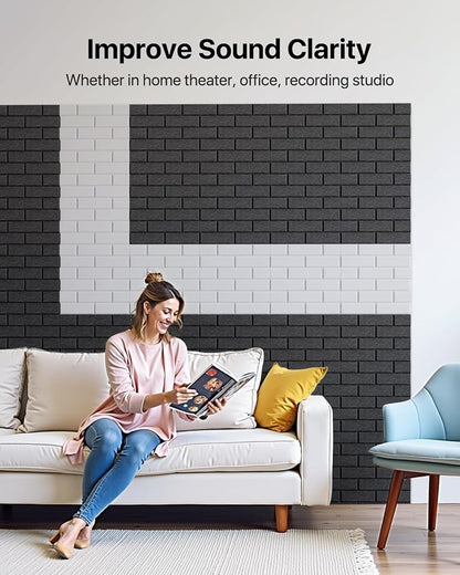 Soundproof Wall Panels Self-Adhesive, Acoustic Panels 12 Pack Brick Wall Panels - Image 4