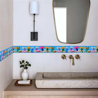 Wildflower Vase Wallpaper Border 196x4 Inch Removable Wall Border Peel and - Image 3