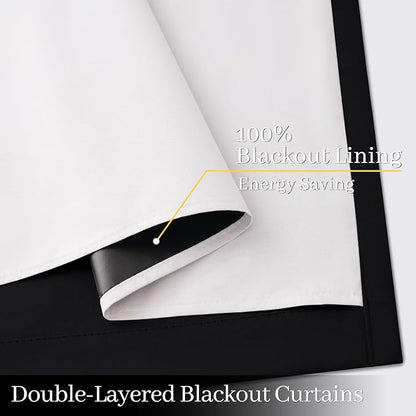 Yakamok 100% Blackout Curtain Panels 84 inches Cold and Light Blocking Drapes - Image 4