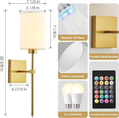 KARTOOSH Battery Operated Wall Sconce Set of Two, Wireless Rechargeable Wall - Image 7