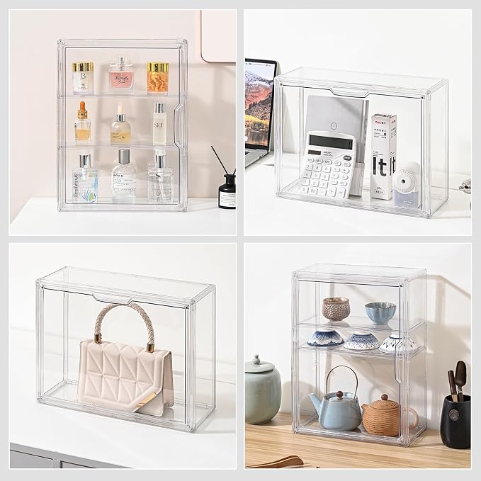 4 Pack 3 Tier Clear Display Case - Image 8
