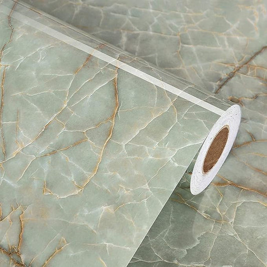 Green Marble Contact Paper for Countertops Waterproof Granite Peel and Stick by WallpaperDecoration