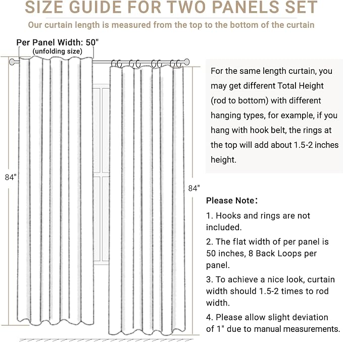 100% Blackout Shield Linen Blackout Curtains - Image 8