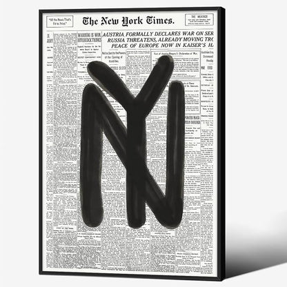 Black and White Newspaper Wall Art Vintage New York City Poster Trendy by Unknown