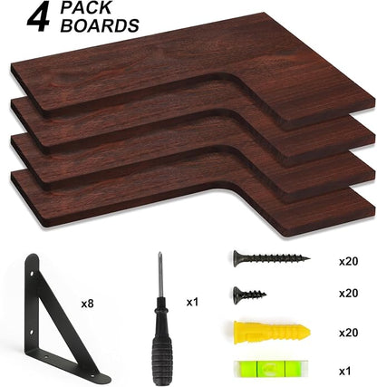 YGEOMER Corner Floating Shelves, Wall Mounted Corner Shelf - Image 7