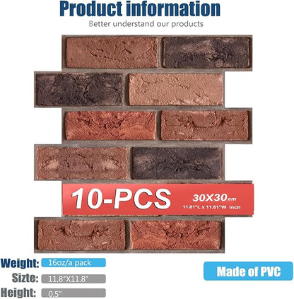 3D Wall Panels Peel and Stick, Faux Brick, Waterproof Self Adhesive Decorative - Image 4