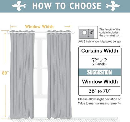 ChrisDowa Blackout Curtains 80 inches Long - Image 5