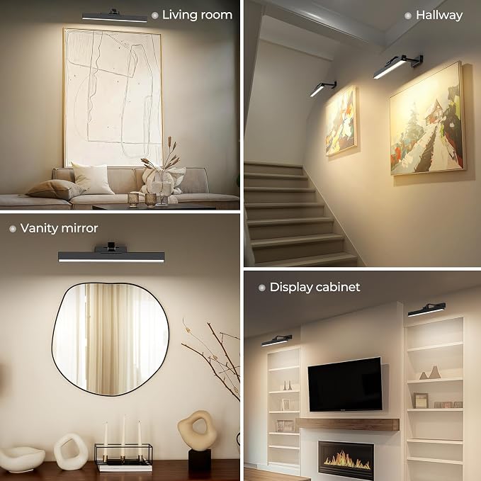 Afyuol Picture Lights for Wall, Battery Operated Gallery Light 16in for - Image 8