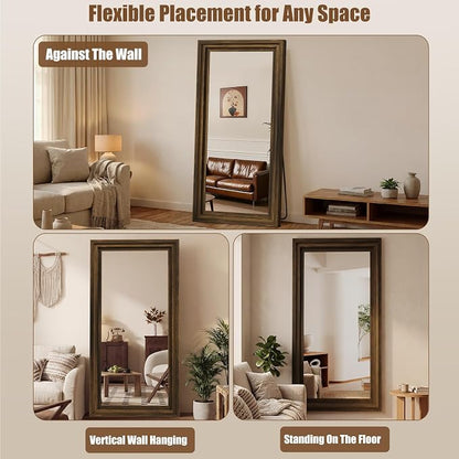 Full Length Mirror 71"x30", Large Solid Wood Frame Floor Mirror, Leaning Floor - Image 4